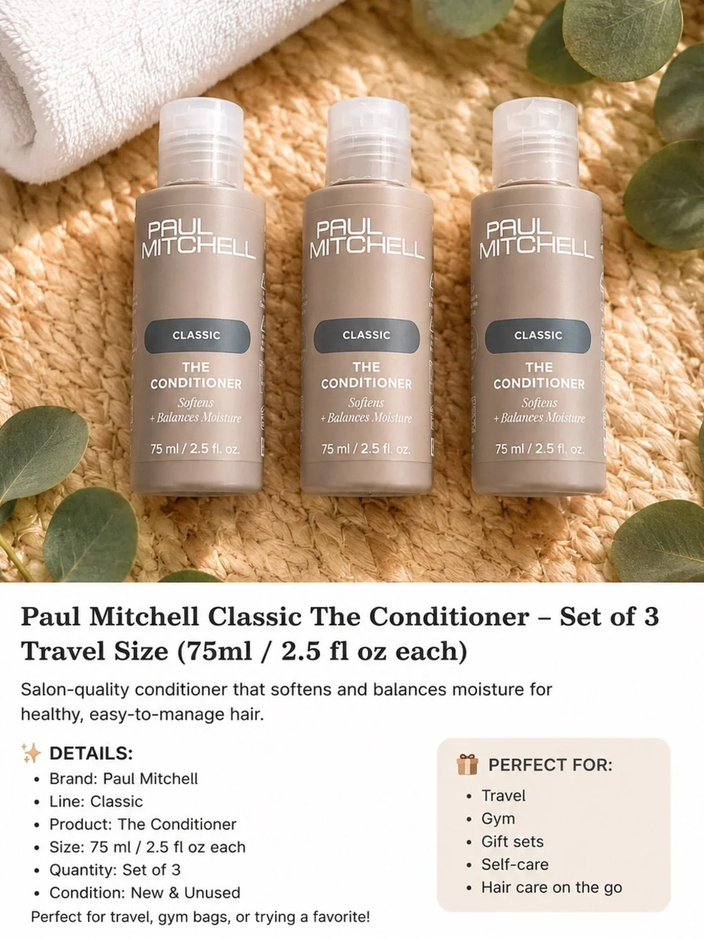 Paul Mitchell The Conditioner – Travel Size Bundle (Set of 3)